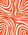 Bold Orange White Swirl pattern Rug
