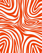 Bold Orange White Swirl pattern Rug