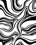 Abstract Swirls Black White Pattern Rug