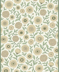 Botanical Flower Pattern On Cream Rug