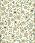 Botanical Flower Pattern On Cream Rug