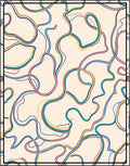 Abstract Wavy Line Color Block Rug