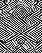 Bold Black White Geometric Maze Rug