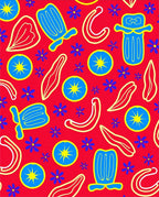 Abstract Floral Fun Shapes Rug