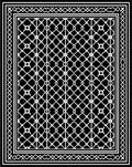 Black White Geometric Lattice Border Rug