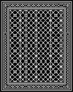 Black White Geometric Lattice Border Rug