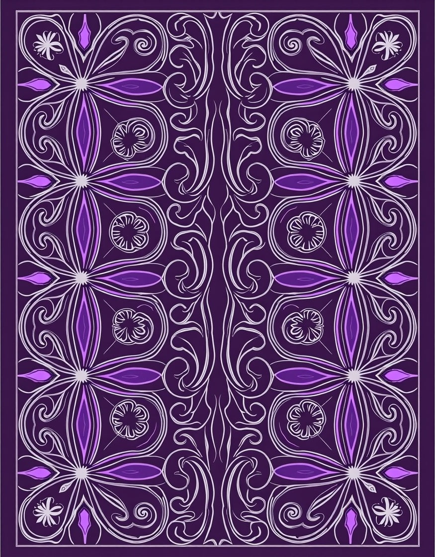 Plum Orchid Swirls 4 Pattern Rug