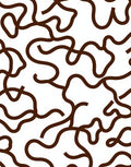 Abstract Brown Line Art Pattern Rug