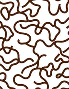 Abstract Brown Line Art Pattern Rug