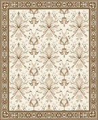 Ornate Floral Damask Pattern Rug
