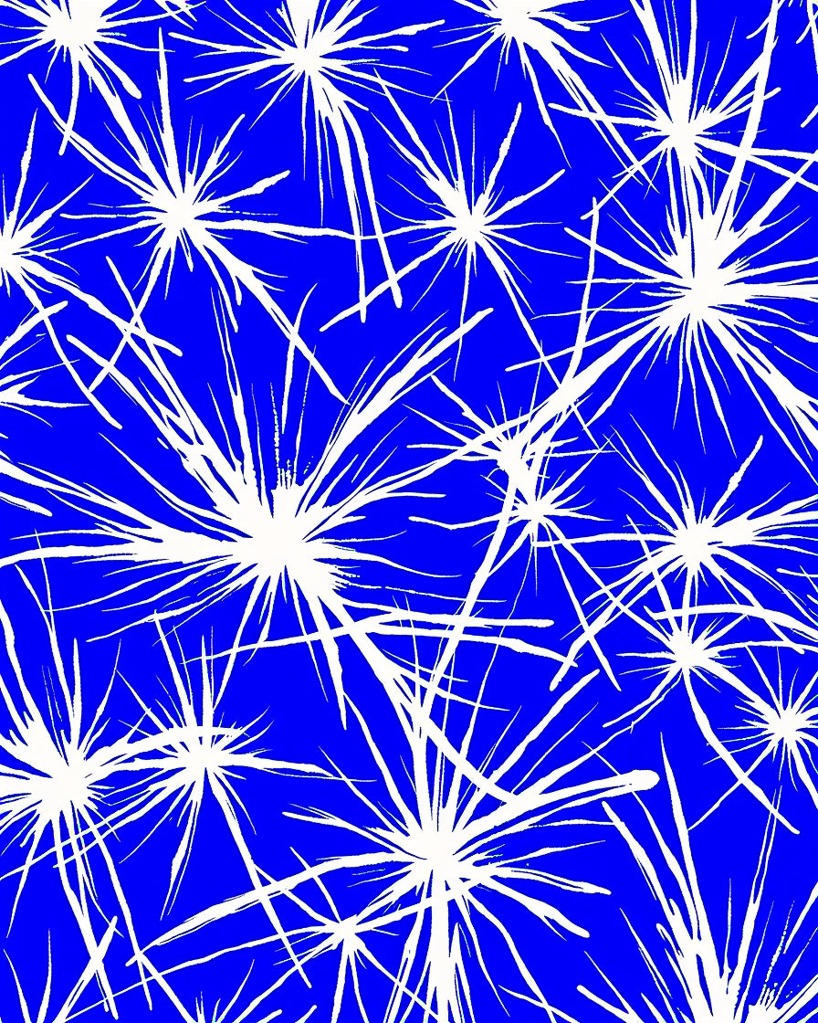 White Starburst Blue Pattern Rug