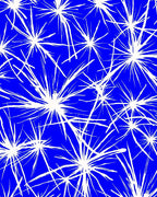 White Starburst Blue Pattern Rug