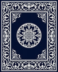 Intricate Floral Medallion Border Rug