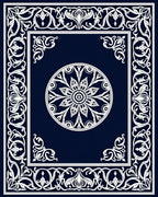 Intricate Floral Medallion Border Rug