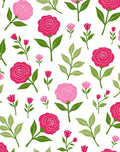 Pink Rose Floral Patterned Design Rug