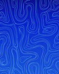 Bold Blue Abstract Contour Pattern Rug