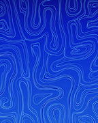 Bold Blue Abstract Contour Pattern Rug