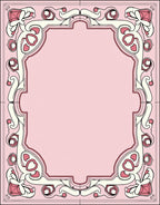Art Nouveau Floral Pink Cream Rug
