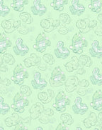 Cute Pastel Green Cloud Creatures Rug