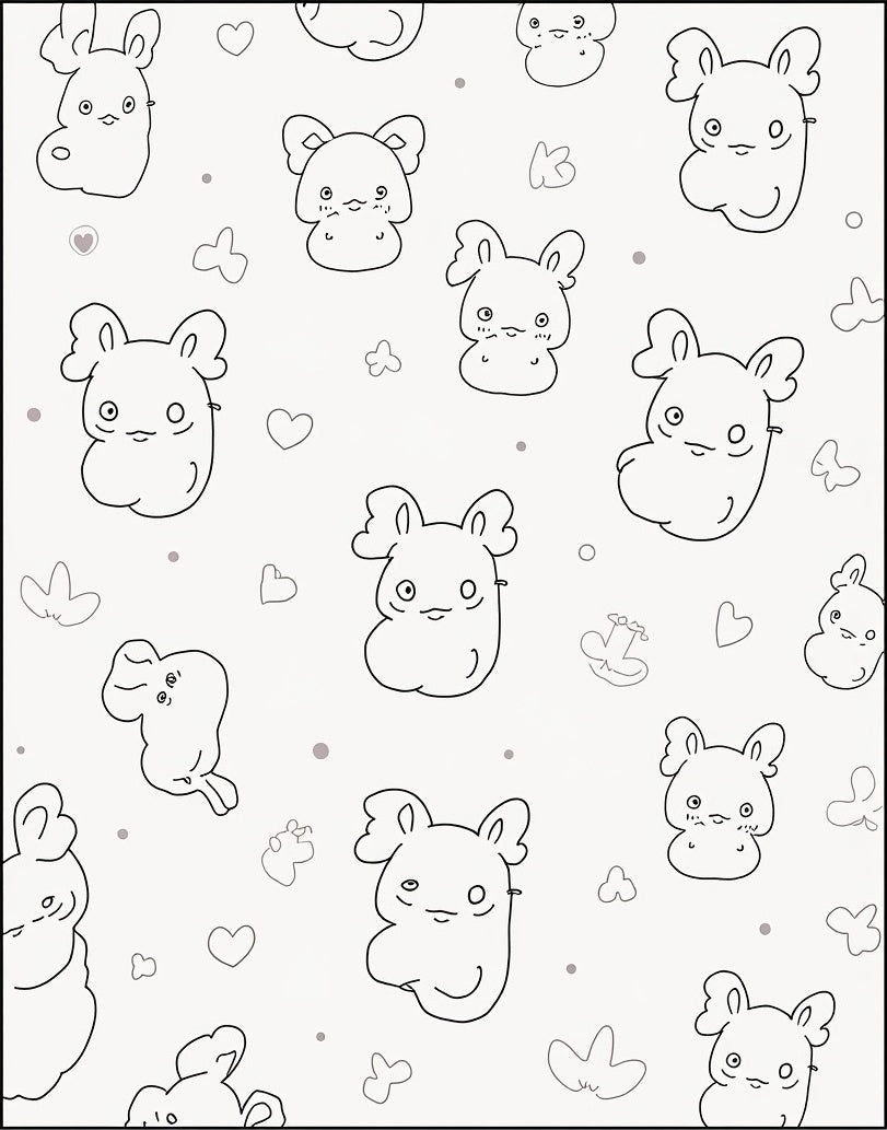 Cute Kawaii Animal Print Design Rug