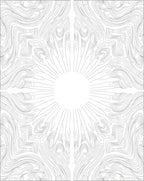 Abstract Wavy Sunburst Pattern Rug
