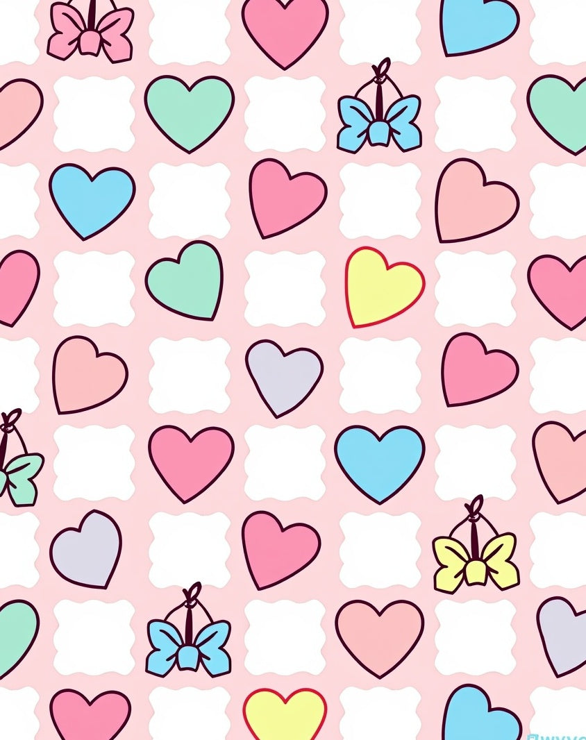 Heart And Bow Pattern Design Rug