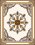 Ornate Golden Floral Medallion Rug