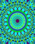 Vibrant Radial Abstract Floral Design Rug