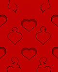 Red Heart Outline Pattern Rug