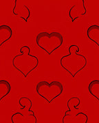 Red Heart Outline Pattern Rug