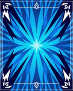 Radiant Blue Geometric Starburst Pattern Rug