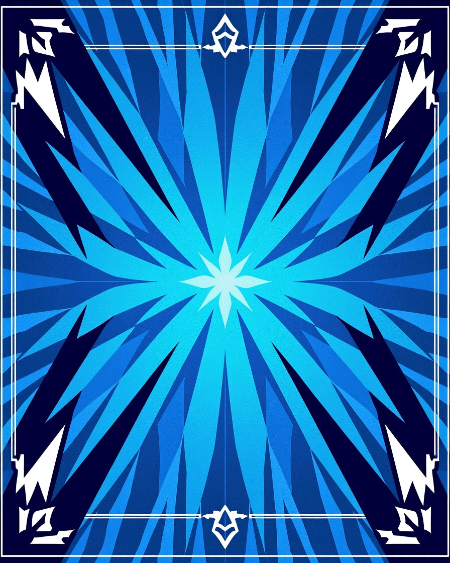 Radiant Blue Geometric Starburst Pattern Rug