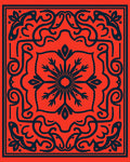 Elegant Red Swirling Floral Rug