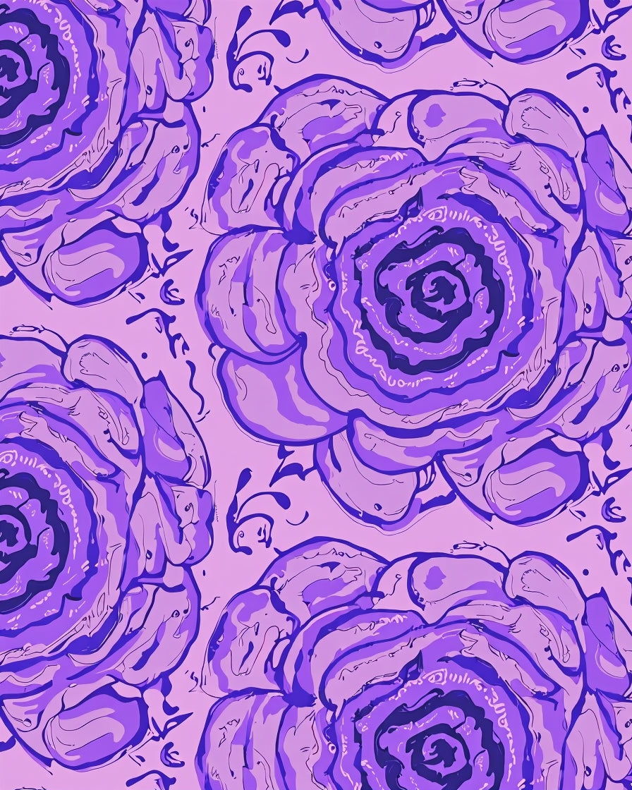 Lila Orchid Rose Bloom Rug