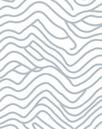 Minimalist Blue Wave Abstract Rug