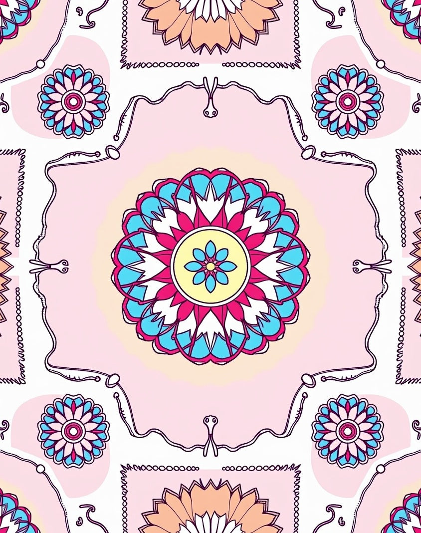 Colorful Mandala Boho Style Rug