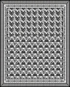 Monochrome Geometric Interlocking Pattern Rug