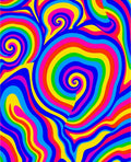 Vivid Swirl Rainbow Pattern Rug