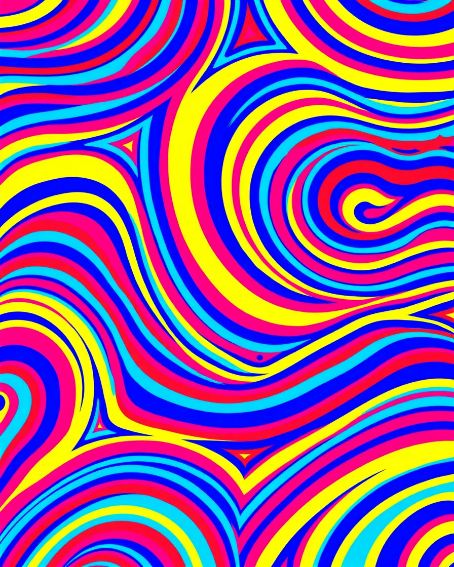 Vibrant Swirls Stripes Pattern Rug