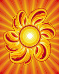 Vibrant Sunburst Floral Pattern Rug