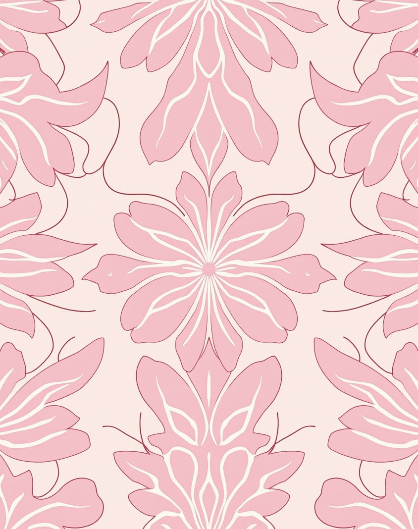 Pink Floral Pattern Rug