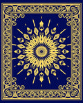 Ornate Sunburst Mandala With Border Rug