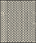 Abstract Black Interlocking Geometric Design Rug