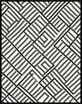 Black White Interlocking Stripe Pattern Rug