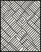 Black White Interlocking Stripe Pattern Rug