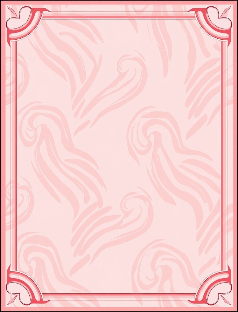 Soft Pink Swirl Border Design Rug