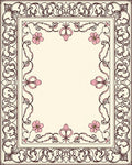Antique Floral Swirls Border Design Rug