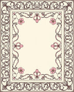 Antique Floral Swirls Border Design Rug