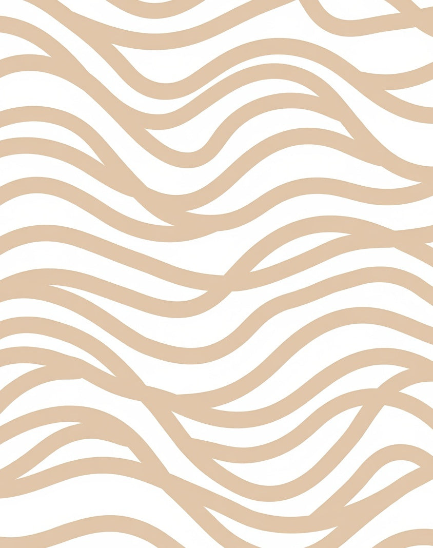 Beige Wavy Flow Abstract Pattern Rug