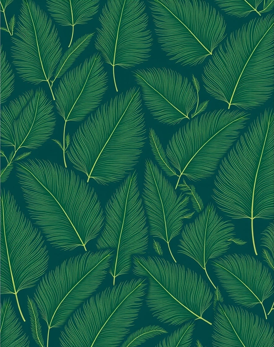Green Tropical Leaf Pattern Design Rug